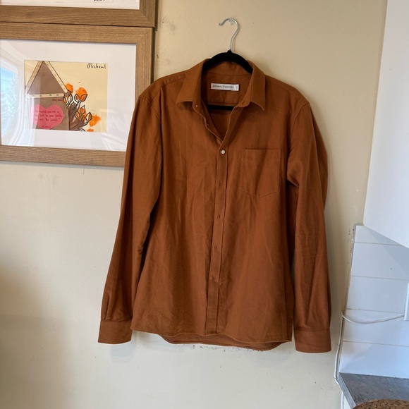 National standards men’s large made in china cotton orange button shirt - Picture 6 of 8